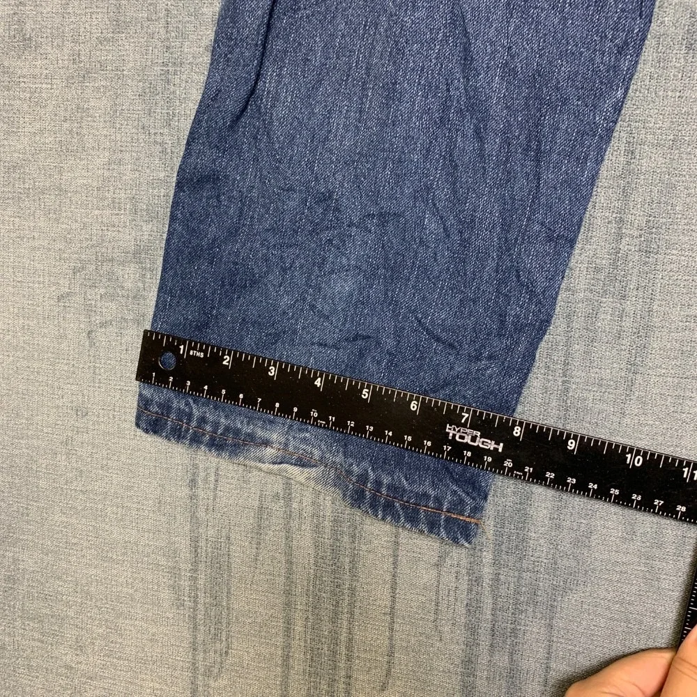 Levi's Jeans Mens 29x38 Blue Whiskering Denim Stretch Medium Wash Straight Leg